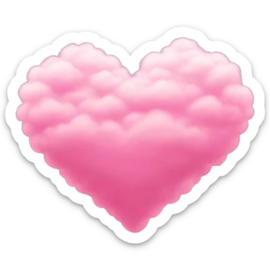 Pink heart cloud sticker
