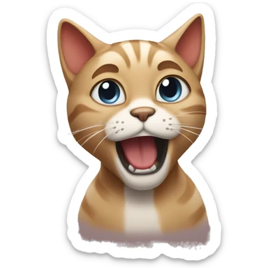 Cat bawling sticker