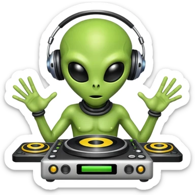 alien dj sticker