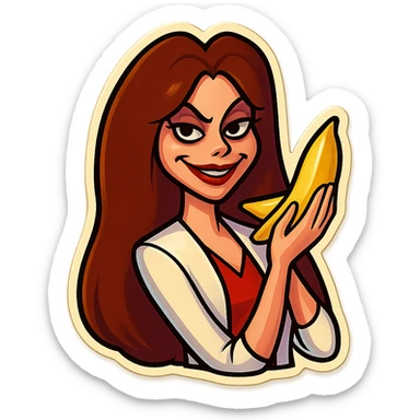 Keep the picture quality and style exactly the same. Make the eyes and mouth a bit scarier with subtle, slightly creepy changes—such as a more intense stare and a hint of a mischievous grin. No other changes. sticker