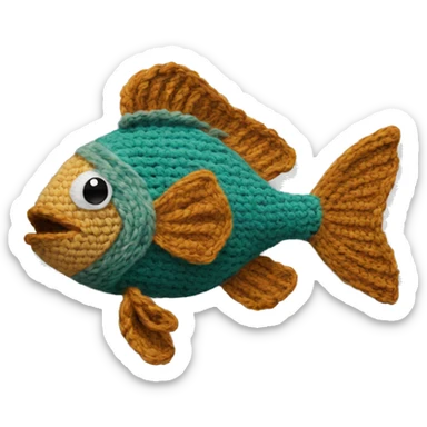 A fish is crochet  sticker