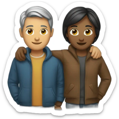 un couple qui s'embrasse sticker