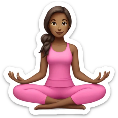 Brunette Girl yoga pink  sticker
