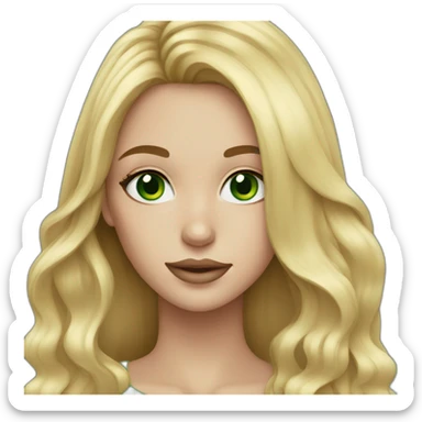 Girl with long blond hair and green eyes makeup artist  sticker