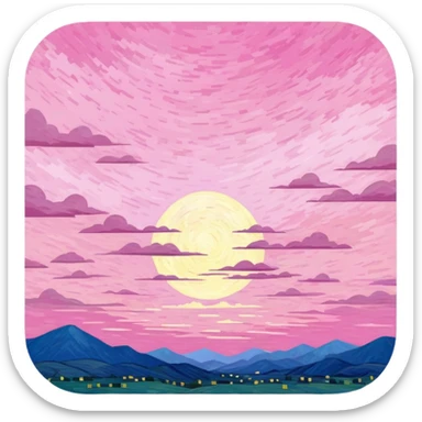 pink van gogh style spam sky sticker