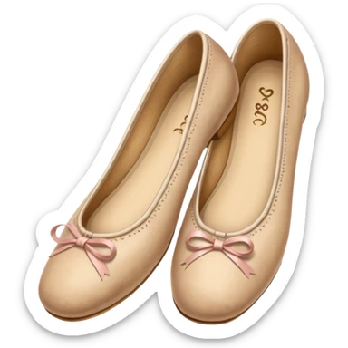 Beige realistic vintage ballerina shoes sticker