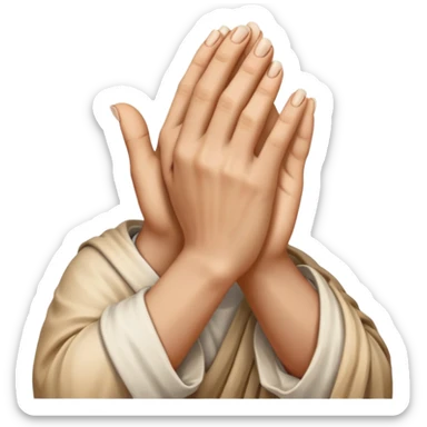Jesus's praying hands with nail marks from crucifixion sticker