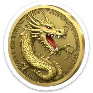dragon coin sticker