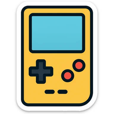 modern icon style Gameboy, simple, recognizable, clean lines, minimal detail sticker