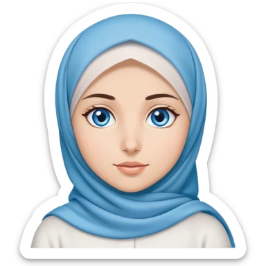 Turkish beautiful finish Konya girl blue eyes with ramadan hijab  sticker