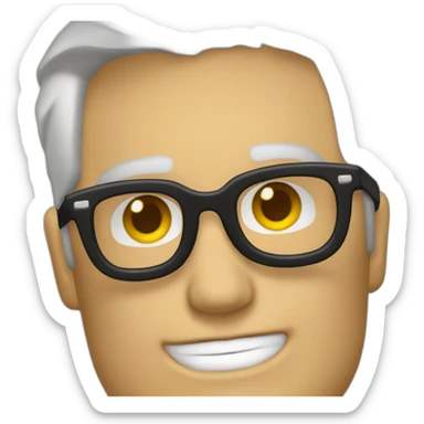 cara de hombre mayor como paul newman con gafas negras de solegras de sol sticker