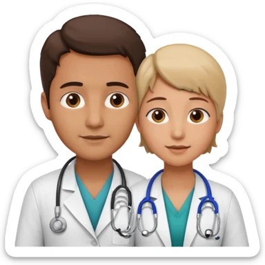 doctor touching patients neck sticker