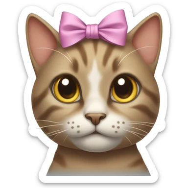 Cat with bow on head sticker