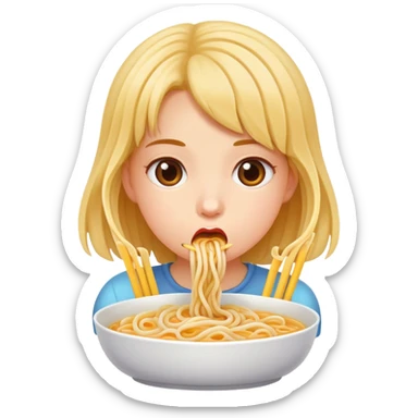 Girl slurping sticker