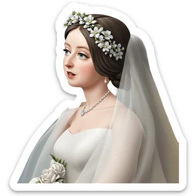 bridal beauty in white dress sticker