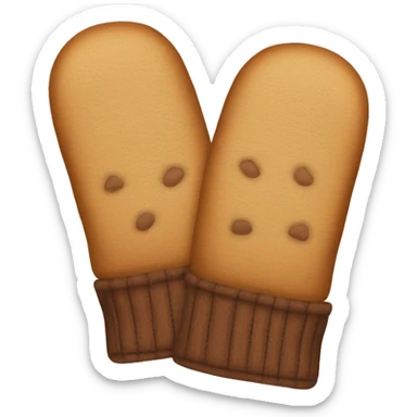 two tan mittens sticker
