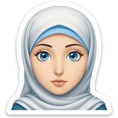 Turkish beautiful finish Konya girl blue eyes with hijab fasting in ramadan sticker