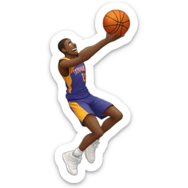 basketball player high jump sticker