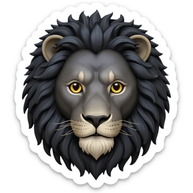 Black lion head sticker