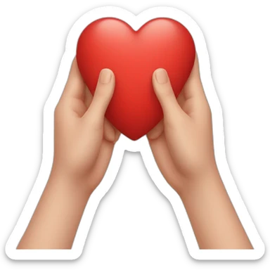Red Heart between hands sticker