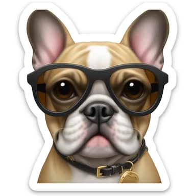 French bulldog with sunglasses  sticker