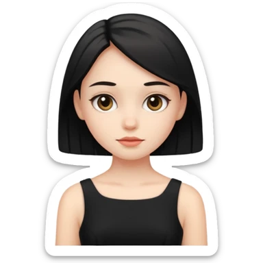 Girl in black dress  sticker