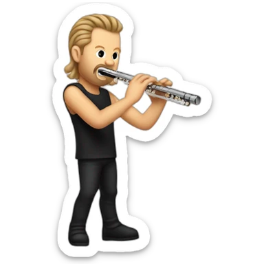 james hetfield playing a flute sticker