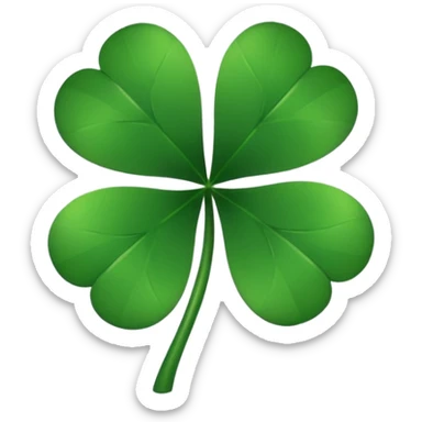 5 leaf clover in black sticker