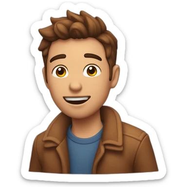 Homme qui fait un bisous avec un coeur sticker