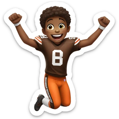 Browns fan 10 year old super excited  sticker