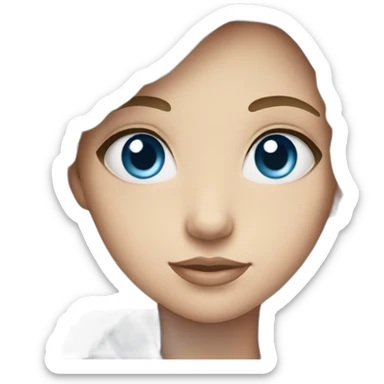 a girl with a square and blue eyes sticker