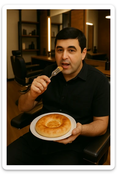 birinchidagi odamni yuziga 2 rasmdagi odamga uzidak qilib chizib bergin xuddu shunday non yen utirganini sticker