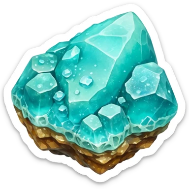 Hyperrealistic, ultra detailed, isolated, 4D rendering,  Sparkly vivid color, Raw smithsonite sticker