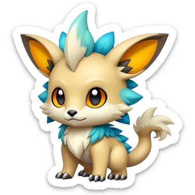 Cute cool edgy colorful fantasy animal hybrid Fakemon full body sticker