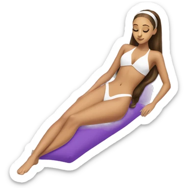 laying down full body Ariana Grande sleeping one piece swim suiting sticker