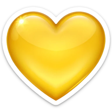 Heart with shimmering only yellow color  sticker