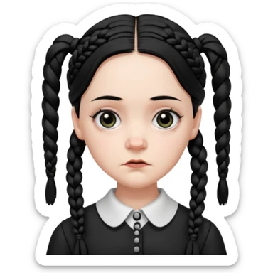 Quiero que me crees un emoji de Wednesday Addams sticker