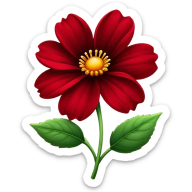 Dark red flower sticker