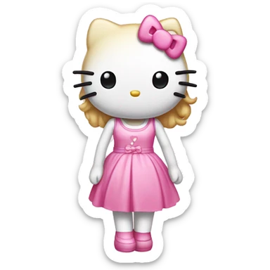 Hello Kitty with a cute pink dress  sticker
