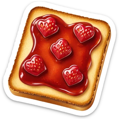 toasts with strawberry jam on top sticker