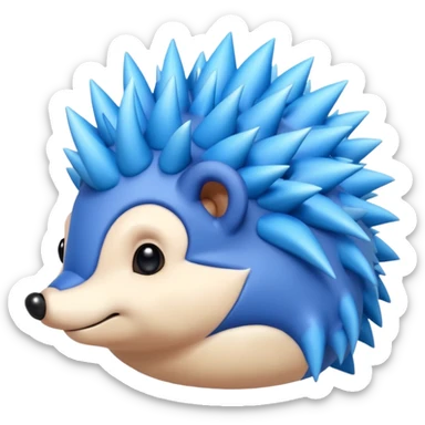 A blue hedgehog with 6 spines  sticker