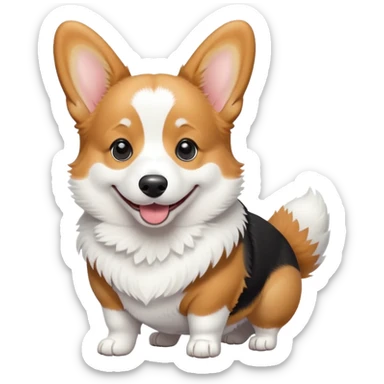 Black and white corgi sticker