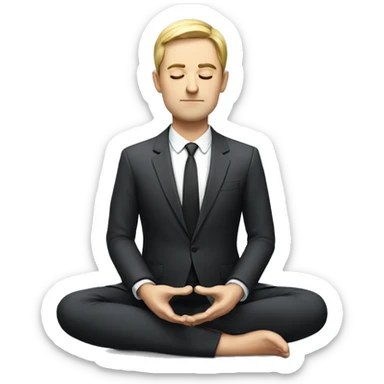 European man in suit meditating sticker
