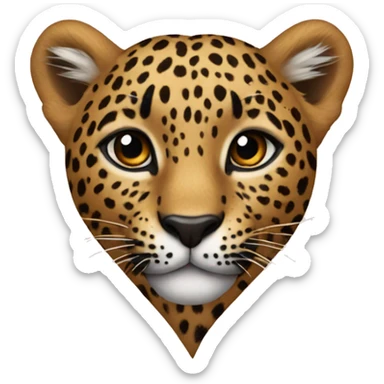 leopard heart sticker