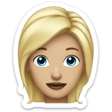 45 year old woman blonde hair blue eyes  sticker