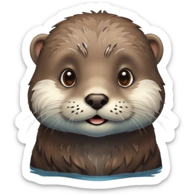 Otter with bi grey beard sticker