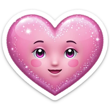 pink heart with sparkles sticker