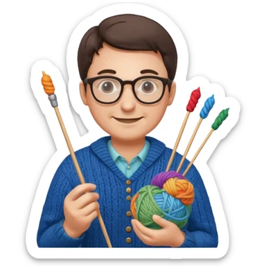 dad knitting sticker