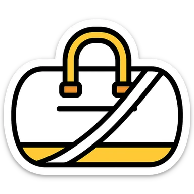 all white duffle bag with white strap sticker