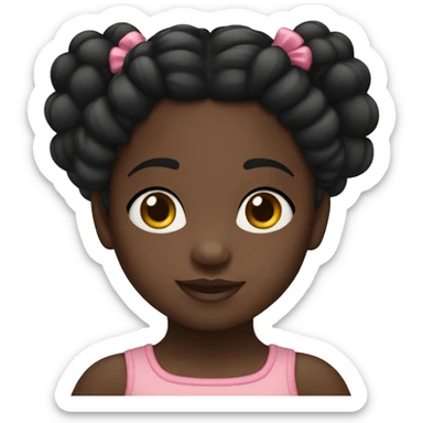 niña negra de 3 años, con trenzas en el pelo sticker